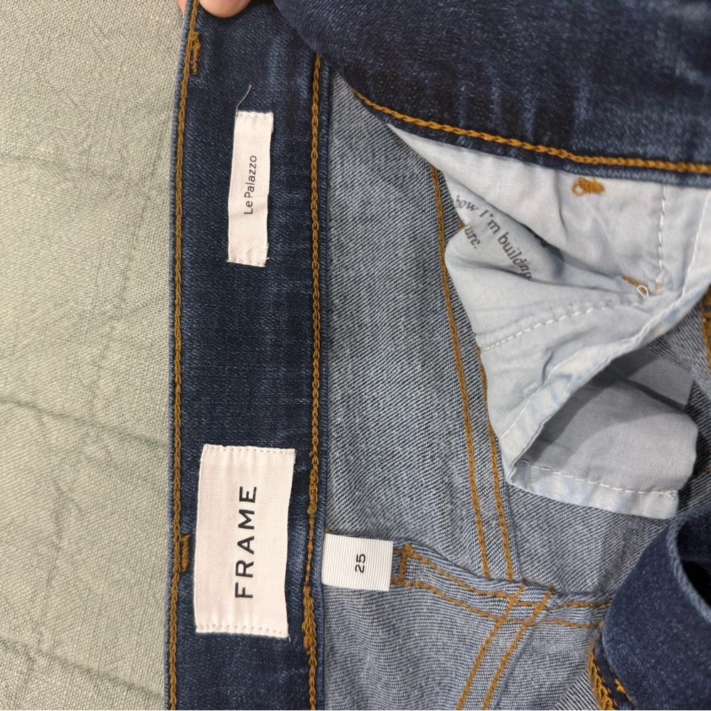 Frame Denim Dark Blue Wide Leg Jeans - Picture 3 of 8